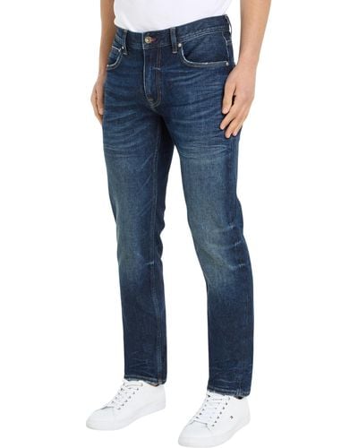 Tommy Hilfiger Straight Denton PSTR 3YRS MW0MW33973 Pantalones de Mezclilla - Azul