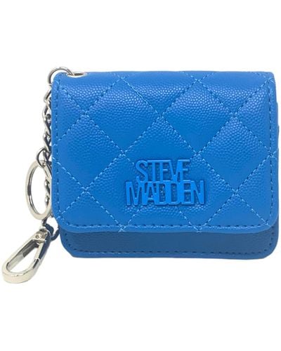 Steve Madden Bwren Flap Wallet With Keyring - Blue