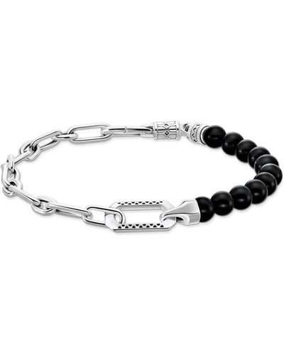 Thomas Sabo Armband Onyx Beads 925 Sterlingsilber - Mettallic
