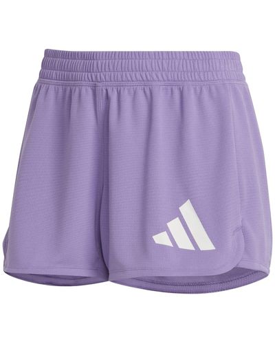 adidas Pacer 3-Bar Knit Shorts - Violet