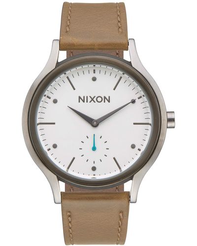 Nixon Analogue Quartz Watch With Leather Strap A995-2364-00 - White