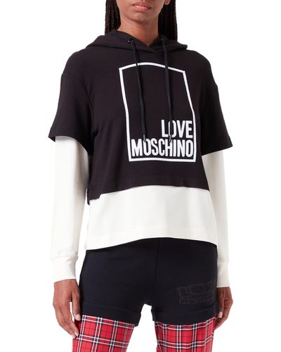 Love Moschino Long Sleeve with Logo Box Design. Maglia di Tuta - Nero