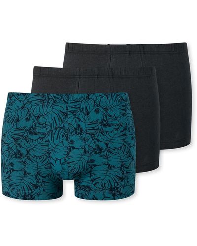 Schiesser 3 Pack Shorts mit weichem Bund-95/5 Organic Unterwäsche - Blau