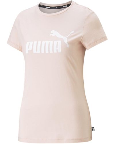 PUMA T-Shirt "Essentials Logo T-Shirt Damen" - Pink