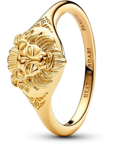 PANDORA Game Of Thrones Lannister Lion 14k Gold-plated Ring - Metallic