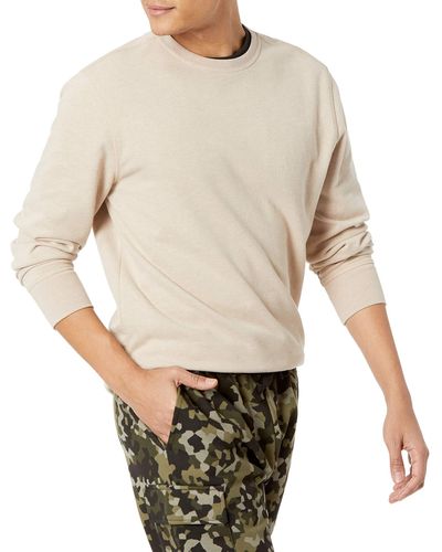 Amazon Essentials Long-Sleeve Lightweight French Terry Crewneck Sweatshirt Felpa - Neutro