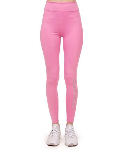 Calvin Klein Logo Sporty Leggings - Size - Pink