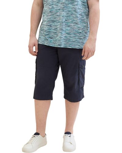Tom Tailor Plussize Slim Jeans Bermuda Shorts mit Stretch - Blau