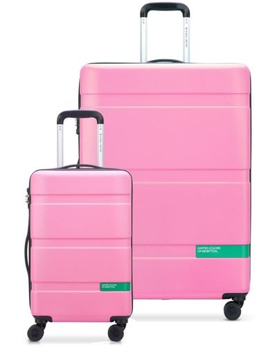 Benetton Now Hardside Luggage With Spinner Wheels - Pink