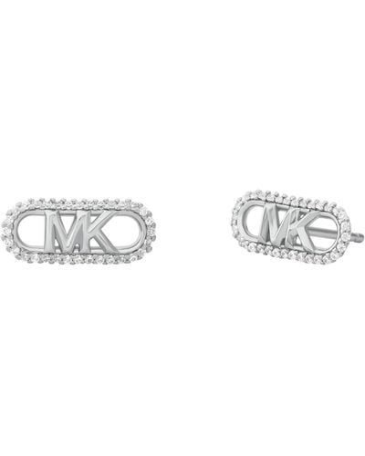 Michael Kors Premium Kors Mk Sterling Silver Pavé Empire Link Stud Earrings - Multicolour