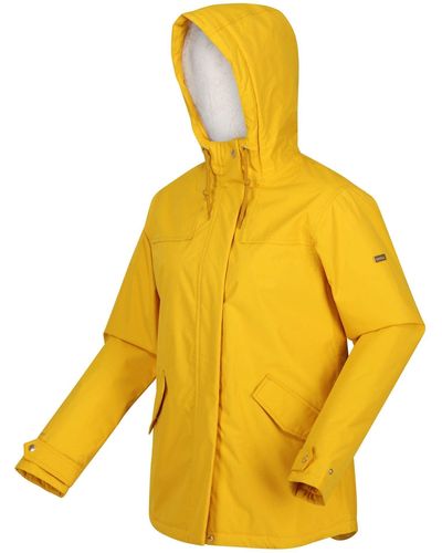 Regatta S/ladies Bria Faux Fur Lined Waterproof Jacket - Yellow