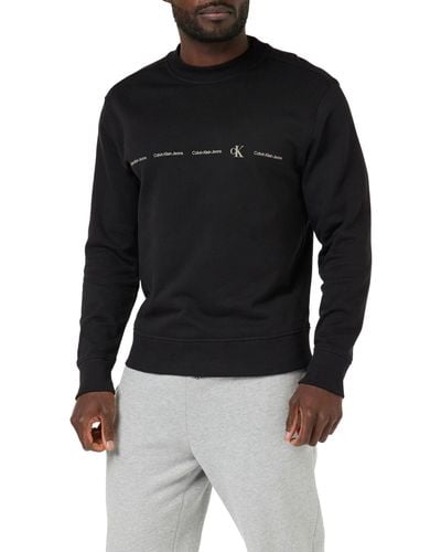 Calvin Klein Jeans Logo Repeat Crew Neck J30J324624 Sweatshirts - Noir