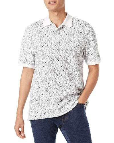 Amazon Essentials Polohemd mit normaler Passform aus Baumwollpiqué - Weiß