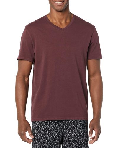 Goodthreads Short-Sleeve V-Neck Cotton T-Shirt Camiseta - Morado