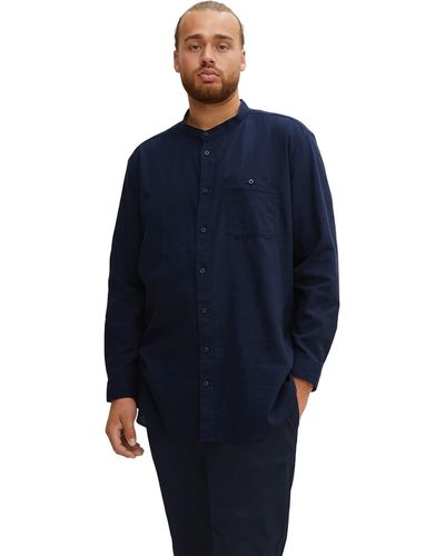 Tom Tailor Plusize Hemd aus Flannel 1035790 - Blau