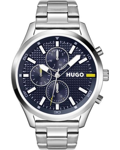 HUGO Hugo #chase Multifunction Stainless Steel And Link Bracelet Casual Watch - Multicolour