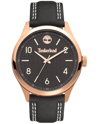 Timberland Analog Quarz Uhr mit Leder Armband TDWLA2101803 - Schwarz