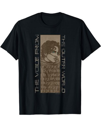 Dune Part Two Paul Atreides Illustration Voice Outer World T-Shirt - Noir