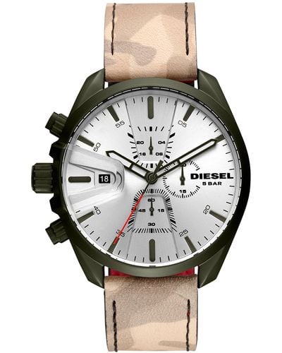 DIESEL Chronograph Quartz Watch With Leather Strap Dz4651 in Green for Men  | Lyst UK