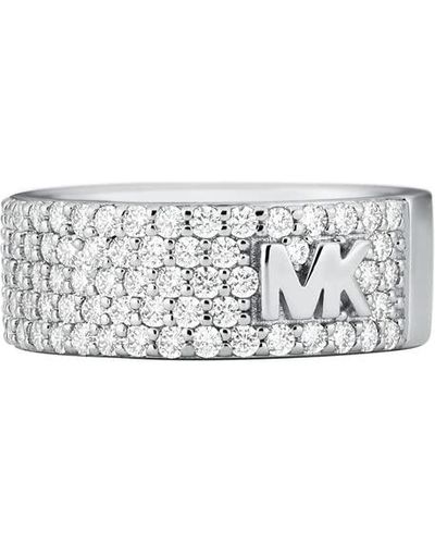 Michael Kors Mott Precious Metal Plated Pave Ring - White