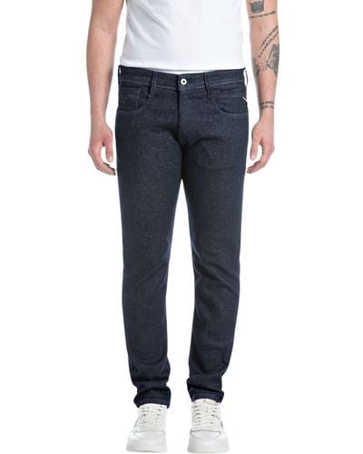 Replay M914Y Anbass Power Stretch Jeans - Bleu