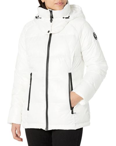Kenneth Cole Horizontal Zip Puffer - White