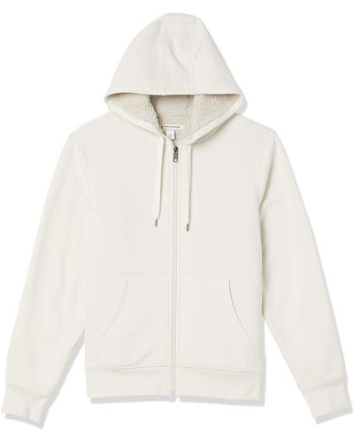 Amazon Essentials Fleece-Sweatshirt mit Kapuze und Sherpa-Futter - Weiß