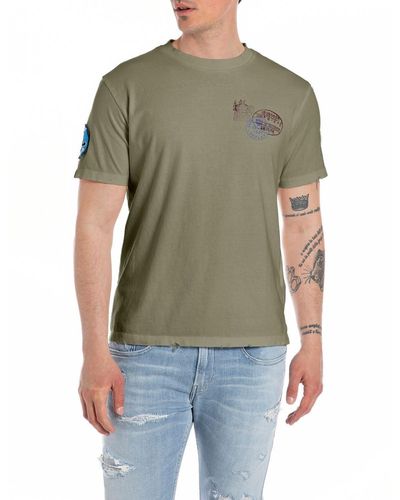 Replay T-Shirt Kurzarm aus Baumwolle - Grün