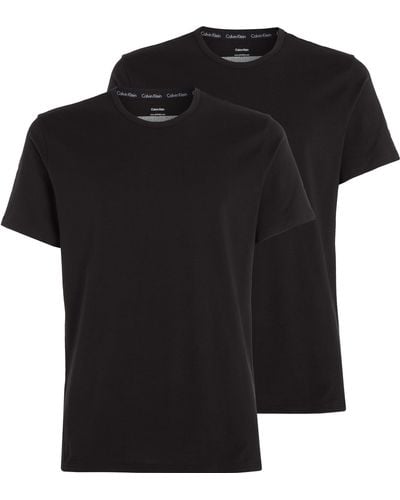 Calvin Klein T-Shirts Kurzarm Crew Neck Rundhalsausschnitt - Schwarz