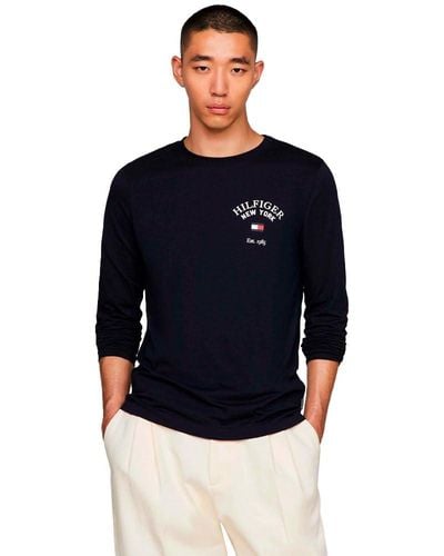 Tommy Hilfiger Arch Varsity Ls Tee L/S T-Shirts - Rouge