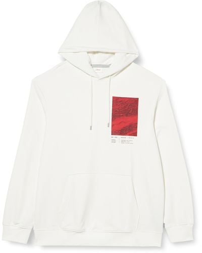 S.oliver Big Size Sweatshirt mit Kapuze und Frontprint - Weiß