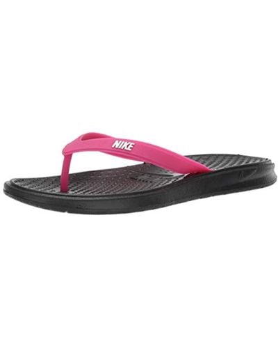 Nike Solay Girl’s Size 13 Black & Pink Flip Flop Thong Sandals