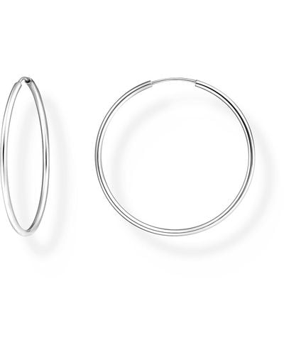 Thomas Sabo Silver Medium Hoop Earrings 925 Sterling Silver Cr728-001-21 - Metallic