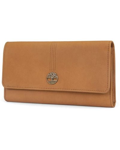 Timberland Leather RFID Flap Wallet Cluth Organizer - Marrón