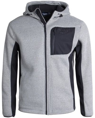 Reebok Zip Jumper Fleece Hoodie For - Lightweight Performance Outerwear - Grey
