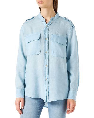 Replay Camicia Donna Quadri Scozzese Turchese Verde Acqua Blu S(veste 42  IT,M)