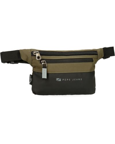 Pepe Jeans Jarvis Waist Bag Flat Green 25x15x2.5cm Faux Leather And Polyester L By Joumma Bags - Black