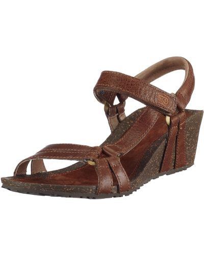 Teva Ventura Cork 2 Wedge Leather Sandal - Brown