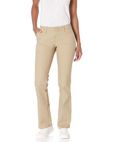 Dickies Flat Front Stretch Twill Pant Slim Fit Bootcut - Natural