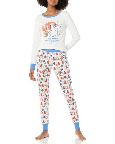 Amazon Essentials Disney Flannel Pajamas Sleep Sets - White