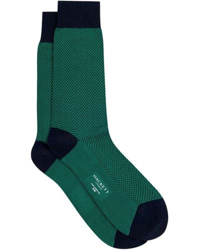 Hackett Herringbone Socks - Green