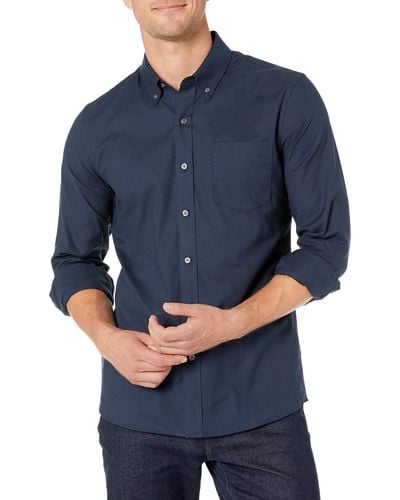 Goodthreads Slim-Fit Long-Sleeve Stretch Oxford Shirt - Bleu