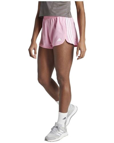 adidas Vrouwen Pacer Training 3 Strepen Geweven Hoge Stijging Korte Shorts - Roze