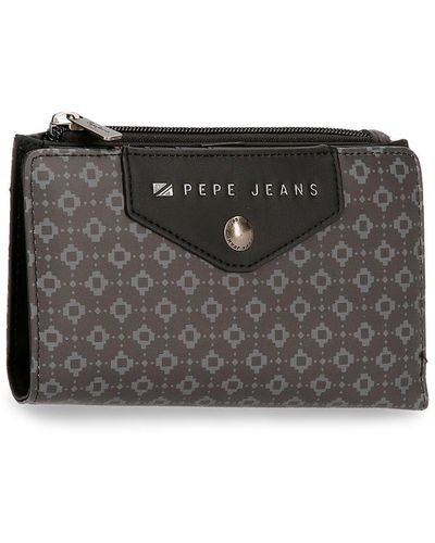 Pepe Jeans Bethany Wallet With Card Holder Black 17 X 10 X 2 Cm Faux Leather