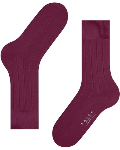 FALKE Socken Lhasa Rib Wolle Kaschmir einfarbig 1 Paar - Lila
