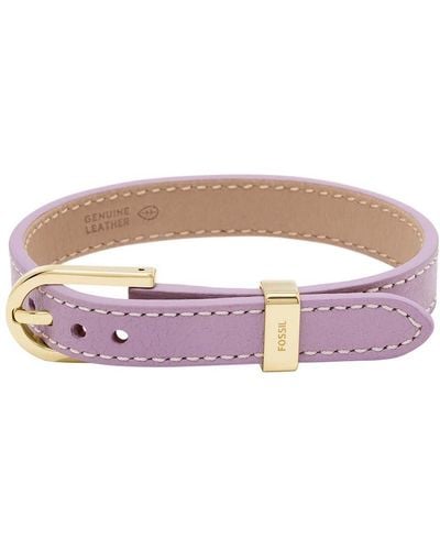 Fossil Stylish Leather Bracelet Heritage D-link Jf04369710 Sfo1975 Brand - Purple