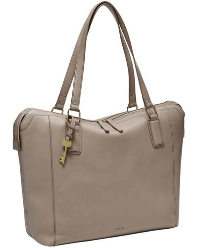 Fossil Jacqueline Eco-leather Tote Bag Purse Handbag - Natural