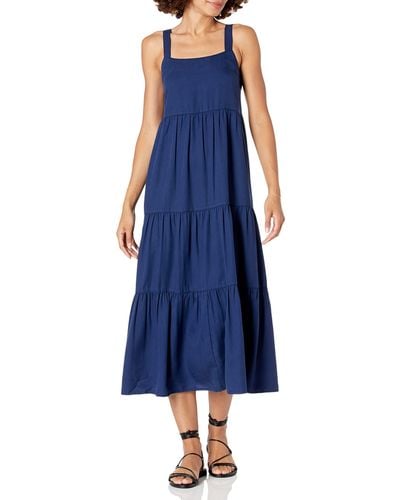 The Drop Britt Vestido Amplio tipo «Tent Dress» con Niveles para Mujer - Azul