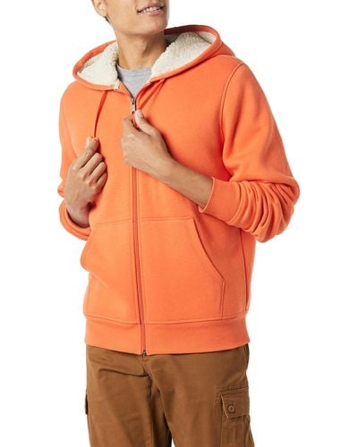 Amazon Essentials Sherpa-lined Full-zip Hooded Fleece Sweatshirt - Orange