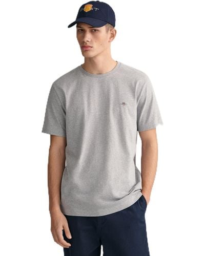 GANT Reg Shied Short Seeve T-shirt An - Grey